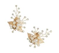 Abaodam Clips Elegant 2pcs Shoe Rhinestones with Pearls, Wedding Detachable Alloy Buckles Fine Workmanship or Bridal and Bridesmaid Performance Decorations Street Photos