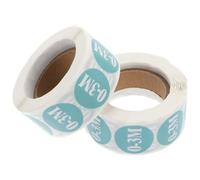 Abaodam Clothing Size Self-Adhesive Round Stickers 0-3 Months Labels for Retail Store, 500 Pieces Per Roll, 2 Rolls Pack Practical Clothing Size Tags for Apparel