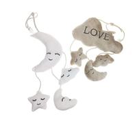 Abaodam Cloud and Moon Plush Hanging Music for Soft Sound Wind Chime Stroller Crib Accessory White Sensory Development gift for for for for for for