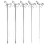 Abaodam Cocktail Picks with Sl esign Metal Stainless Steel Reusable 5pcs Martini Sticks for Fruit and Snacks at Home Or on The Go