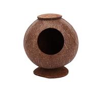 Abaodam Coconut Shell Bird House for Pet Birds Squirrel Nest Hamster Bed Natural Polish for Desktop Small Animal Breeding