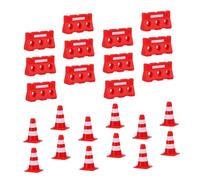 Abaodam Cognitive Roadblock with Red Traffic Cones and Barricades Simulation Road Sign Models for Early Educational Role Play for Indoor and Outdoor Use