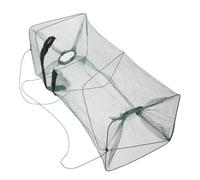 Abaodam Collapsible Nylon Fishing Trap Net 45x21cm - Foldable Crab, Lobster, Crayfish Shrimp Cage for Outdoor Bait Casting and Portable Crabbing Use