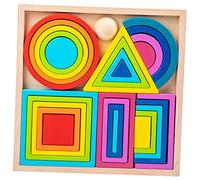 Abaodam Colorful Building Block Toys for Toddlers Boys and Girls Shape Learning Toy Sorting Function for Year Old