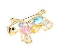 Abaodam Colorful Crystal Horse Brooch Brass Metal Equestrian Lapel Pin Lightweight Jacket Scarf Accessory for Women Year Cartoon Animal Jewelry