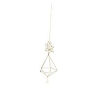 Abaodam Colorful Crystal Prism Hanging Chandelier with Metal Geometry Frame Lotus Flower Design Window Ornament for Rainbow Sun Catcher DIY Party Decoration for Weddings and Home