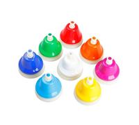 Abaodam Colorful Diatonic Metal Hand Bells Eight Tone Percussion Musical Instrument for Educational Early Learning and Brain Development