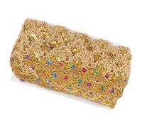 Abaodam Colorful Ethnic Style Lace Trim Ribbon for Dance Garment Accessory, 15 Yards Sequined Floral Garment Trim for Lyrical Dance Costumes and Sewing Embellishments