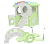 Abaodam Colorful Hamster Swing House 4PCS Adjustable Hamster Hideout Ladder and Bridge for Guinea Pig Accessories and Maze Activities