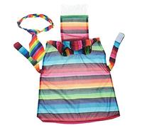 Abaodam Colorful Mexican Themed Dog Poncho Adjustable Wide Brim Pet Cloak for Birthday Party Holiday Festive Outfit