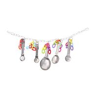 Abaodam Colorful Parrot Rope Swing Toy for Bird Training Stainless Steel Spoons Hanging Bridge Design for Small to Medium Birds Engaging Beak Foot Play Accessory