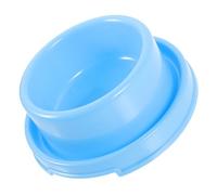 Abaodam Colorful Round Plastic Pet Bowl for Puppies and Cats Anti-ant PP Material Food and Water Feeder Easy-clean Smooth Surface Design Practical Single Fixed Feeding Dish Blue