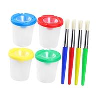 Abaodam Colors Painting Brush Set with Premium Bristle Hair Plastic Handle and Metal Tube Includes Pigment Cleaning Cups Suitable for Years for Watercolor and Art Beginners