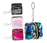 Abaodam Compact Wallets Three-Dimensional Sequin Decoration Sequin Purse 4pcs Coin Purse with Zipper Closure Design Fashionable Colorful for Travel for Female Friends and Sisters Daily