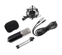 Abaodam Condenser Microphone Set for Ktv Chat Mic Cable Music Microphone Black Silver Mesh Head