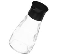 Abaodam Condiment Bottle Glass Soy Sauce Dispenser 150Ml Leakproof Black Glass for Kitchen Storage and Food Preparation