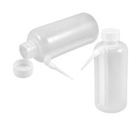 Abaodam Condiment Squeeze Bottles 500Ml Reusable Sauce Dispenser with No-Drip Design and Side Straw for Church Communion Juice Serving 2Pcs