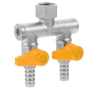 Abaodam Copper 3-Way Hose Splitter with Valve for Garden Irrigation System, 2 Channels Water Connector with Corrosion Resistance, Suitable for Pipeline System and Outdoor Use