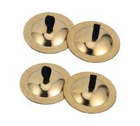 Abaodam Copper Finger Cymbals - 2 Pairs Mini round Percussion Instruments with Comfortable Edge and Metallic Luster Easy to Wear Small Cymbals for Children’S Entertainment