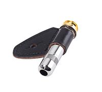 Abaodam Copper Model Gt226 Endpin Jack with Leather Cover for Guitar Noise Reduction Feature Gold Plating Surface, Strap Pin Jack Socket for Electric and Acoustic Guitars