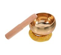 Abaodam Copper Singing Bowl Meditation Tool with Cushion and Wooden Mallet Set Lightweight Portable for Yoga and Relaxation during Traveling or Vacation Random Color