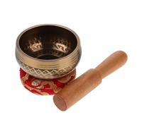 Abaodam Copper Singing Bowl Set with Wooden Mallet for Relaxed and Calm Mindfulness Vintage Style Copper Bowl for Table Use and Worship Buddhism