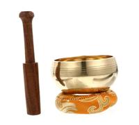 Abaodam Copper Singing Bowl with Striker and Cushion Lightweight Portable Style Manual Meditation Bowl for Yoga and Mindfulness Practice Color Color
