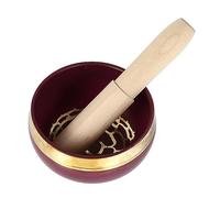Abaodam Copper Singing Bowl with Wooden Mallet and Mat for Meditation and Creative Thinking, 8cm Handcrafted Yoga Sound Bowl for Relaxation and Home Decoration