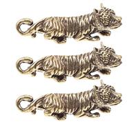 Abaodam Copper Tiger Figurines Set Cool and Design 3pcs for Home Decoration, Retro Style Zodiac Tiger Ornaments Gift for Chinese Year Decorations