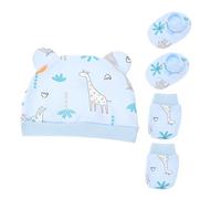 Abaodam Cotton Newborn Baby Hat Mittens Socks Soft Comfortable Elastic Design Adorable Charming Patterns Eye-catching Colors Accessories for Babies