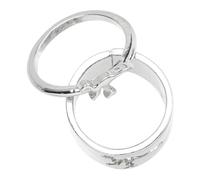 Abaodam Couple Matching Rings Set 2 Pieces Alloy Dinosaur Open Band Rings Silver Tone Jewelry for Couples for Romantic and Daily Wear