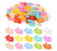 Abaodam Craft Buttons Mixed Colour Cute Cartoon Rabbit Plastic Sturdy Novelty Buttons 100pcs for Sewing and Creative Projects on Backpacks, Clothes and Handmade Projects