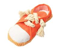 Abaodam Creative Cartoon Dog Chew Toy Cute Orange Slippers for Puppies Sound-making Educational Pet Molar Plaything Reduces Boredom Destructive Behavior