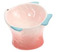 Abaodam Creative Cat Food Dish with Protective Design Cute Fish Shaped Elevated Feeder Non Slip Easy to Clean Bowl for Cats and Dogs Versatile Decorative Pet Feeder