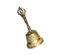 Abaodam Creative Copper Handbell with Multi-purpose Design and Rust-resistant Ornate Style, Delicate Call Bell for School and Temple Use, Golden Metal Ringing Bell
