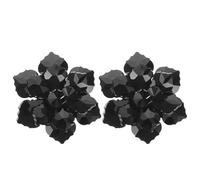Abaodam Creative Crystal Flower Rhinestone Shirt Cufflinks 2pcs Set, Detachable Black Button Covers for Formal Business Shirts, Tuxedo Accessories for Men and Women