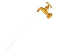 Abaodam Creative DIY Faucet Fountain for Garden Decor with Flowing Water Feature, Reusable Plastic Material, Golden Colour, Tabletop Centrepiece and Lucky Charm for Outdoor Spaces