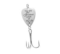 Abaodam Creative Fishing Lure with Triple Hooks Stainless Steel Guitar Pick Bait for Outdoor Fishing Are My Greatest Catch of My Life Design for Various Fish Types