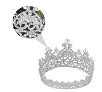 Abaodam Creative High Toughness and Not Easy to Deform Silver Crown Headband High-end Rhinestone Hair Jewellery with Copper Claw and Loose Diamond Zircon Alloy Wedding Headpiece