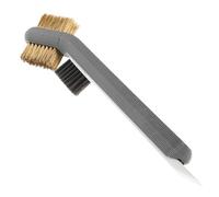 Abaodam Creative Kitchen Brush Metal Wire Brush with Metal Scraper Long Handle Abs Steel Versatile Cleaning Corner Cleaning for Homes