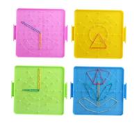 Abaodam Creative Mathematics Nail Board with Elastic Bands Double-sided Geometry Nail Plates for Primary School Students Educational Teaching Tool for Math Learning and Pattern Design