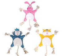 Abaodam Creative Plush Tiger Dog Chew with Sound Teething Squeaky Pet for Mental Stimulation and Interactive Play Helps Reduce Destructive Behavior in Dogs and Puppies