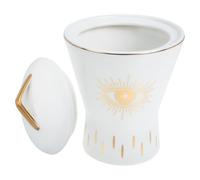 Abaodam Creative White Pottery Condiment Container the Devil's Eye Design, Suitable for Kitchen Use and Decorating Your Kitchen Tabletop, for Storing Spices and Seasonings