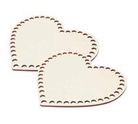 Abaodam Crochet Basket Base 2pcs Wooden Heart Shape for DIY Bags Beginners