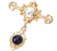 Abaodam Cross Brooch Pin for Women Blue Sapphire Matte Scarf Buckle Lapel Pin Decorative Collar Clip Gift for Female Coworkers and Friends