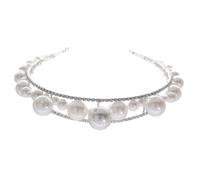 Abaodam Crystal Pearl Headband Vintage Hair Accessories Lightweight without Fading Alloy Elegant Headband for Bridesmaid and Friend Celebration Prom