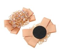 Abaodam Crystal Shoe Clips 1 Pair with Delicate Embellishment and Elegant Appearance Lightweight Shoe Jewelry Khaki Colour for Travel Commemorative and Business Occasions