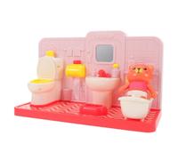 Abaodam Cute Bear Dollhouse Potty Training Mini Bathroom for Early Learning and Role Play Pretend Play Restroom Accessories Encouraging Social Skills and Hygiene Habits