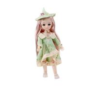 Abaodam Cute Bjd Doll with Summer Bohemian Style Accessories Movable Jointed Doll Includes Clothes Shoes and Hat Vivid Mint Green Anime