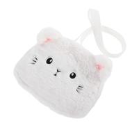 Abaodam Cute Cat Plush Crossbody Bag for Girls, Soft Little Girl’s Shoulder Purse with Coin Pocket, Kids Messenger Bag for Travel and Shopping, White Fluffy Handbag